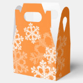 Stilvolle Orange Snowflakes Modernes Weihnachtsmus Geschenkschachtel (Geöffnet)