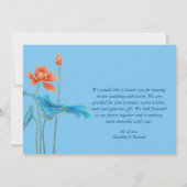 Stilvolle Orange- und Blue Lotus-Blume Dankeskarte (Rückseite)