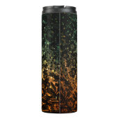 Stilvolle Orange- und Green Black Floral Monogram Thermosbecher (Rückseite)