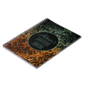 Stilvolle Orange und grüne schwarze Blüte Notizblock (Linke Seite)