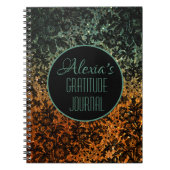 Stilvolle Orange und grüne schwarze Blüte Notizblock (Vorderseite)