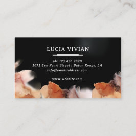 Stilvolle Orange WaterColor Schwarze Visitenkarte