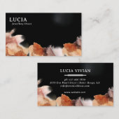 Stilvolle Orange WaterColor Schwarze Visitenkarte (Vorne/Hinten)