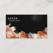 Stilvolle Orange WaterColor Schwarze Visitenkarte (Vorderseite)