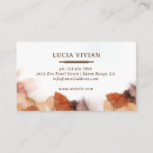 Stilvolle Orange WaterColor Tinte Visitenkarte (Rückseite)