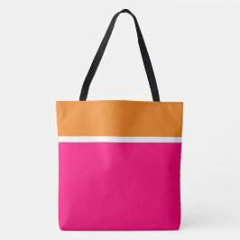 Stilvolle orange weiße Streifen auf hellrosa Tasche