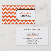 Stilvolle orange Zickzack Geschäfts-Karten Visitenkarte (Vorne/Hinten)