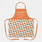 Stilvolle Orangen Muster Grüne Orange Name Schürze (Vorderseite)