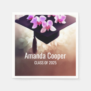 Stilvolle Orchid Abschluss Paper Napkin Serviette