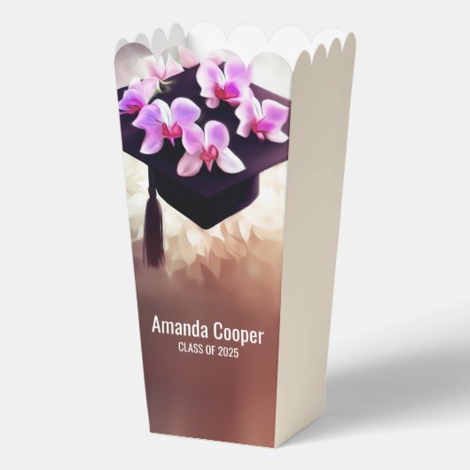 Stilvolle Orchids Abschluss Popcorn Geschenkschachtel (Rückseite)