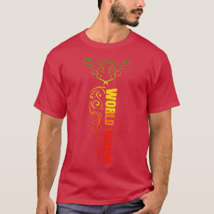 Stilvolle Ornamente faulen Welt Veganer Tag Vegan T-Shirt