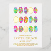 Stilvolle Osterfeier und Eierjagd Gold Folie Einladungspostkarte (Vorderseite)
