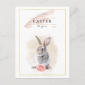 Stilvolle Ostersonne | Happy Oaster Watercolor Art Postkarte (Vorderseite)