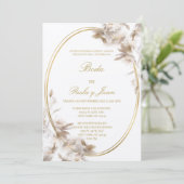 Stilvolle ovale Hochzeit laden auf Spanisch ein Einladung (Stehend Vorderseite)