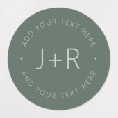 Stilvolle Paare Monogram bearbeitbare Text wasserd Etiketten (Design 1)