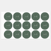 Stilvolle Paare Monogram bearbeitbare Text wasserd Etiketten (Blatt)