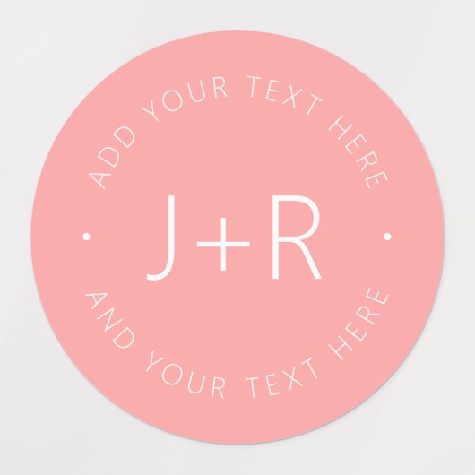 Stilvolle Paare Monogram bearbeitbare Text wasserd Etiketten (Design 1)