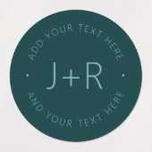 Stilvolle Paare Monogram bearbeitbare Text wasserd Etiketten (Design 1)