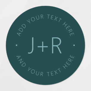 Stilvolle Paare Monogram bearbeitbare Text wasserd Etiketten