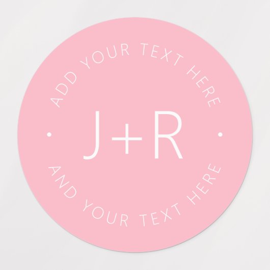 Stilvolle Paare Monogram bearbeitbare Text wasserd Etiketten (Design 2)