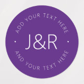 Stilvolle Paare Monogramm Vorlage Text wasserdicht Etiketten (Design 2)