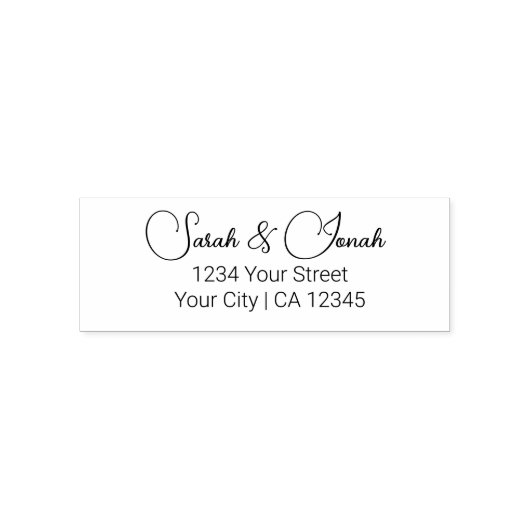 Stilvolle Paare nennen Script Wedding Address Permastempel (Design)