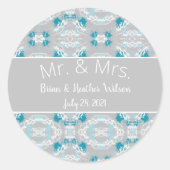 Stilvolle Paint Splash Paare Runder Aufkleber (Vorderseite)