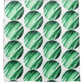 Stilvolle Palm Blätter Grüne Kreise Duschvorhang (Vorderseite)