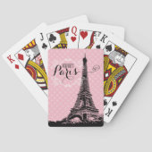 Stilvolle Pariser Eiffelturm Girly Pink Name Spielkarten (Rückseite)