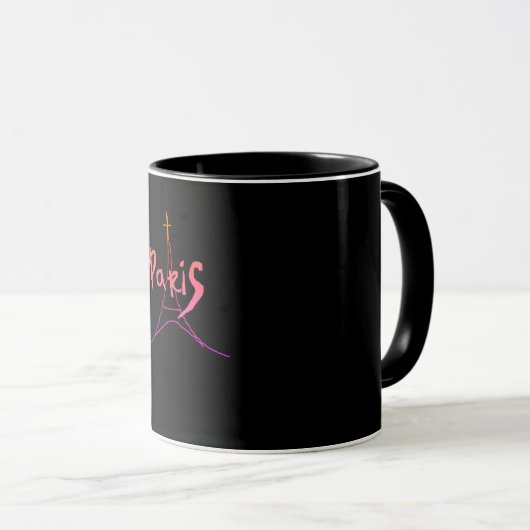 Stilvolle Pariser Kaffee Teetasse Becher (VorderseiteRechts)