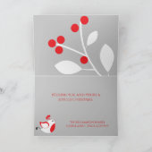 Stilvolle Partridge Joy Christmas Grußkarte Feiertagskarte (Innenseite)