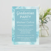 Stilvolle Party Einladung aus blauem Marmor (Stehend Vorderseite)