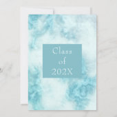 Stilvolle Party Einladung aus blauem Marmor (Rückseite)