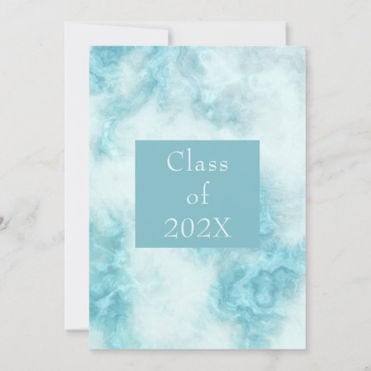 Stilvolle Party Einladung aus blauem Marmor (Rückseite)