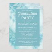 Stilvolle Party Einladung aus blauem Marmor (Vorne/Hinten)