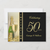 Stilvolle Party Einladungen zum 50. Jahrestag (Rückseite)