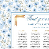 Stilvolle Pastel Blue Gold Aquarelltafel Poster