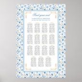 Stilvolle Pastel Blue Gold Aquarelltafel Poster (Vorne)
