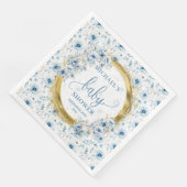 Stilvolle Pastel Blue Gold Baby Dusche Napkins Serviette (Ecke)