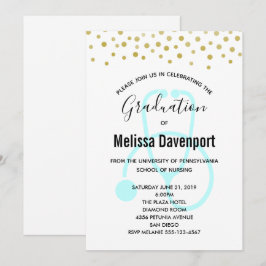 Stilvolle Pastel Blue St Nursing Graduate Einladun Einladung