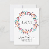 Stilvolle Pastel Floral Hair Style Blume Wreath Dankeskarte (Vorderseite)