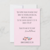 Stilvolle Pastel Floral Hair Style Blume Wreath Dankeskarte (Rückseite)