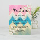 Stilvolle Pastel Floral Small Business Wertschätzu Dankeskarte (Stehend Vorderseite)