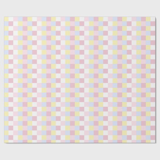 Stilvolle Pastel Gingham Scheckpapier Geschenkpapier (Flach)