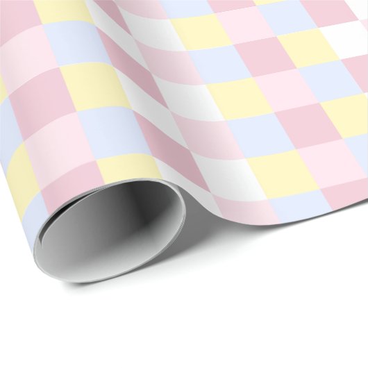Stilvolle Pastel Gingham Scheckpapier Geschenkpapier (Rolleneckpunkt)