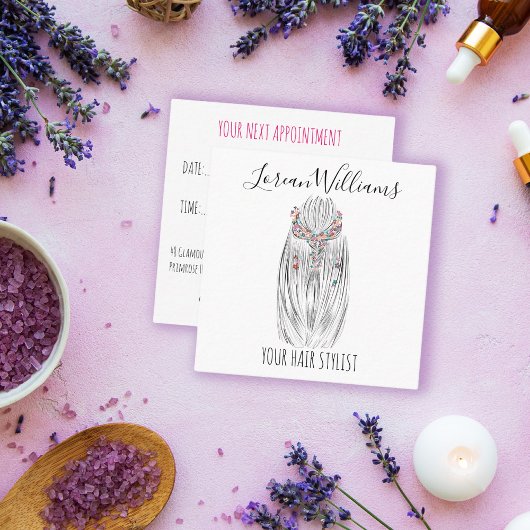 Stilvolle Pastel Hair Stylist Braid Hairstyle Blum Terminkarte