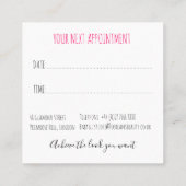 Stilvolle Pastel Hair Stylist Braid Hairstyle Blum Terminkarte (Rückseite)