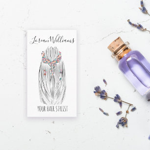 Stilvolle Pastel Hair Stylist Braid Hairstyle Blum Visitenkarte