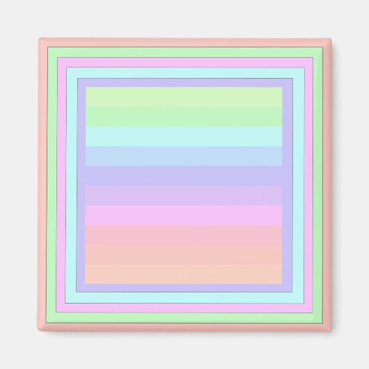 Stilvolle Pastel Power Square Magnet (Vorne)