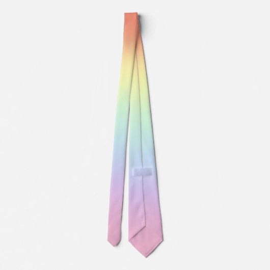 Stilvolle Pastel Rainbow Gradient Wedding Necktie Krawatte (Rückseite)